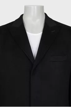 Men's black cashmere coat