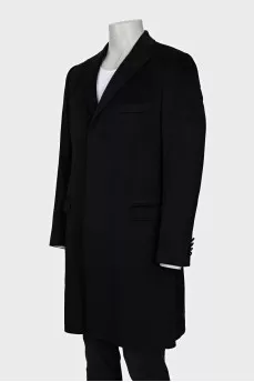 Men's black cashmere coat