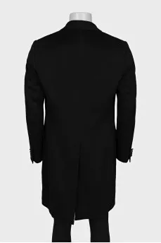 Men's black cashmere coat