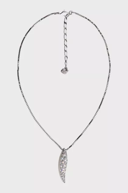 Silver pendant with rhinestones