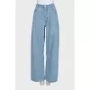 Light blue wide-leg jeans
