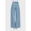 Light blue wide-leg jeans