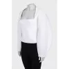 Knitted jumper with a square neckline