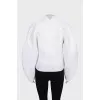 Knitted jumper with a square neckline