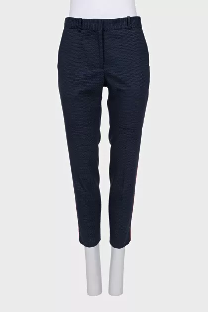Tapered trousers with contrasting stripes