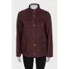 Burgundy zip-up coat