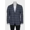 Men's single-breasted checked jacket