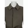 Men's wool and cashmere coat with belt