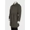 Men's wool and cashmere coat with belt
