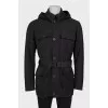 Men's wool jacket with patch pockets