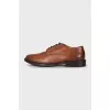 Men's brown leather lace-up shoes