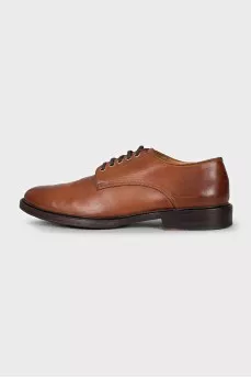 Men's brown leather lace-up shoes