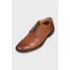 Men's brown leather lace-up shoes