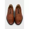 Men's brown leather lace-up shoes