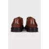 Men's brown leather lace-up shoes