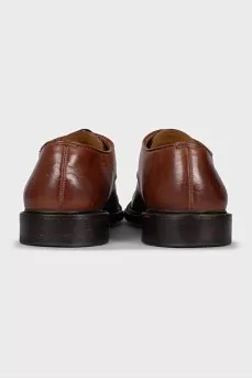 Men's brown leather lace-up shoes