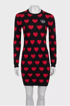 Heart Print Bodycon Dress
