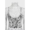 Lace dress with a high collar