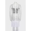 Lace dress with a high collar