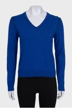 Blue wool pullover