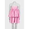 Pink mini dress with ruffles