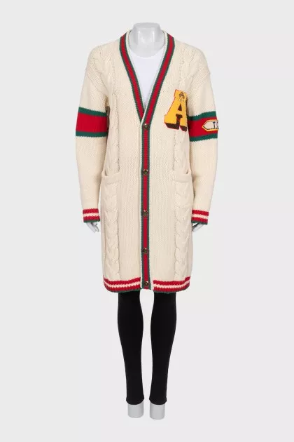 Long wool cardigan