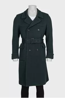 Men's striped wool coat