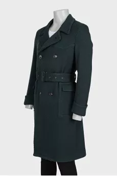 Men's striped wool coat