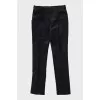 Men's black striped suit