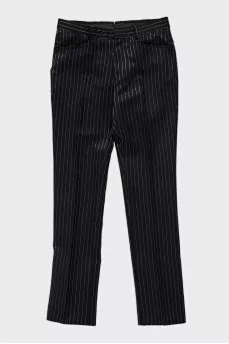 Men's black striped suit