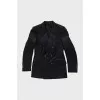 Men's black striped suit