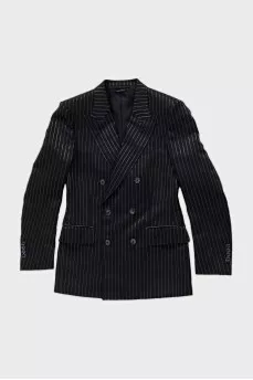 Men's black striped suit