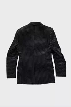 Men's black striped suit