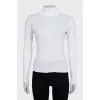 Tight-fitting turtleneck with branded logo