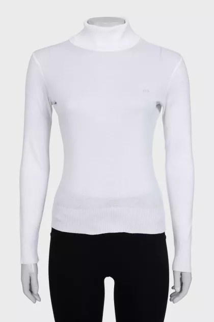 Tight-fitting turtleneck with branded logo