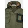 Double jacket decorated with eco-fur