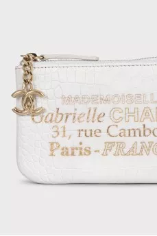 White leather coin purse