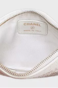 White leather coin purse