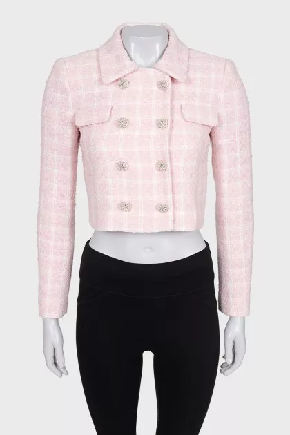 Cropped jacket with accent buttons
