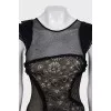 Black top with lace inserts