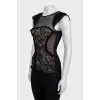 Black top with lace inserts