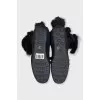 Suede insulated boots with flat soles
