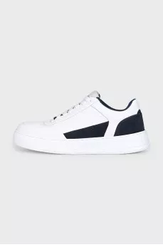 Men's leather sneakers with contrasting inserts