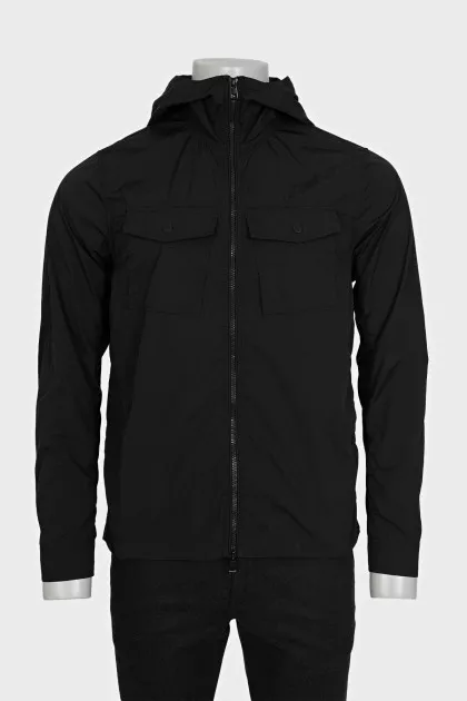 Men's windbreaker with button pockets