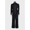 Sports black suit with stripes
