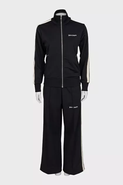 Sports black suit with stripes