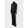 Sports black suit with stripes