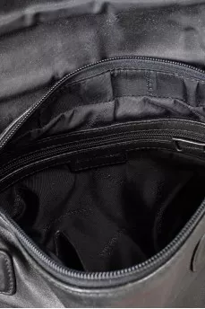 Men's black bag with silver logo
