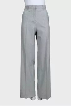 Gray wool suit with straight trousers