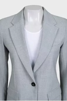 Gray wool suit with straight trousers